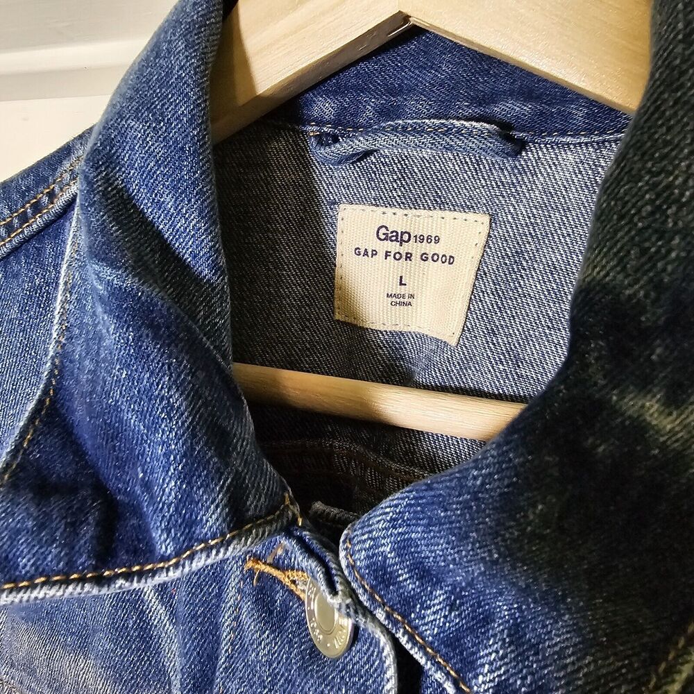 NWT Gap Women's Icon Jacket Medium Indigo Denim Silver Wash Size Large - Picture 3 of 11